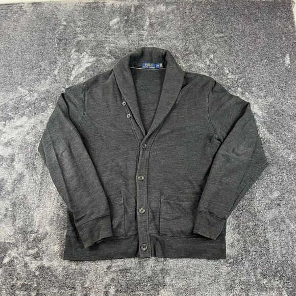 Polo Ralph Lauren Other - Polo Ralph Lauren Shawl Collar Button Front Cardigan Heather Gray Men's M Cotton